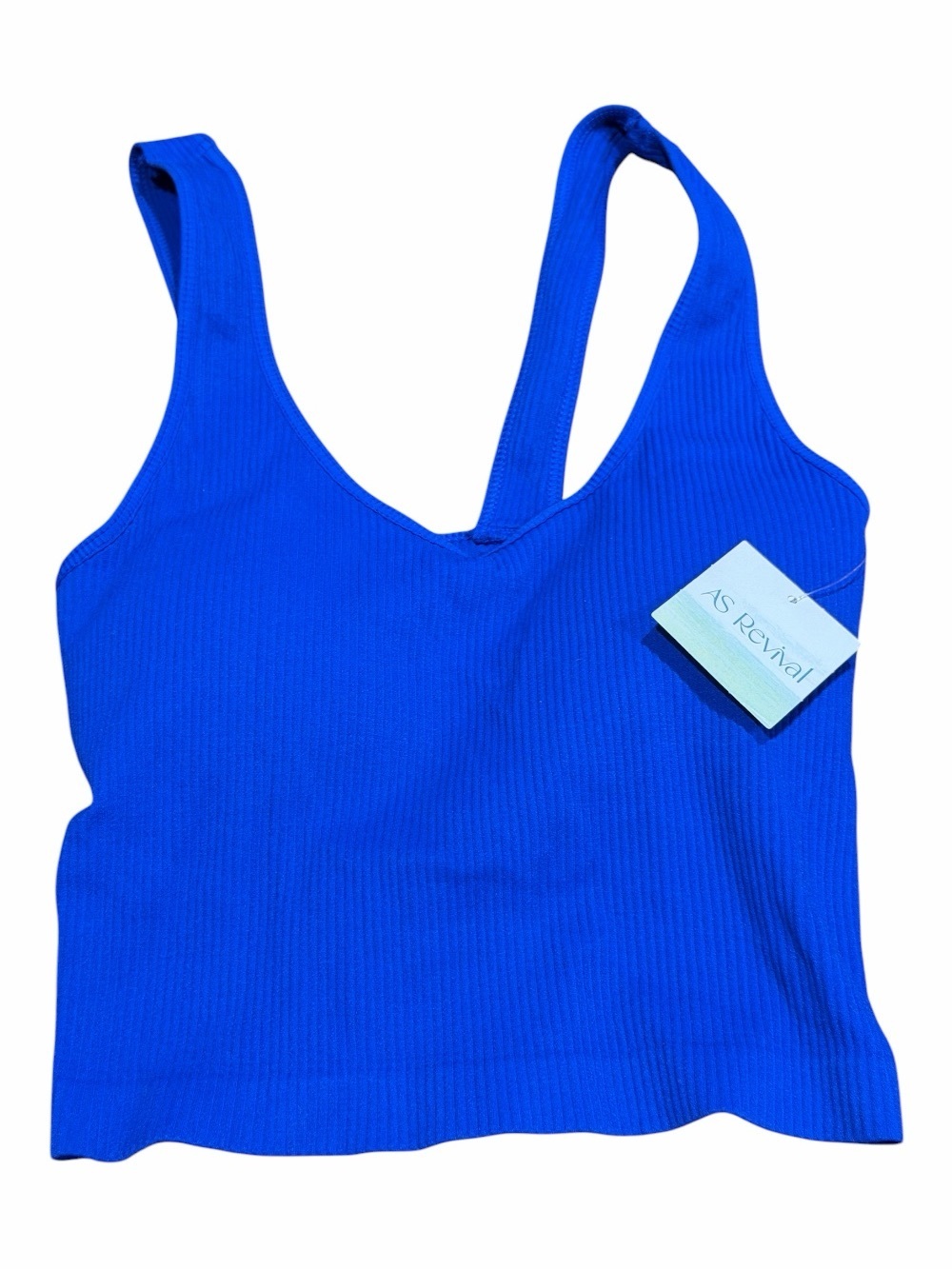 AS Revival Ribbed Crop Tank Top - Vibrant Royal Blue OS NWT